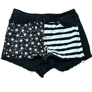 Black heart high rise jean shorts size 1